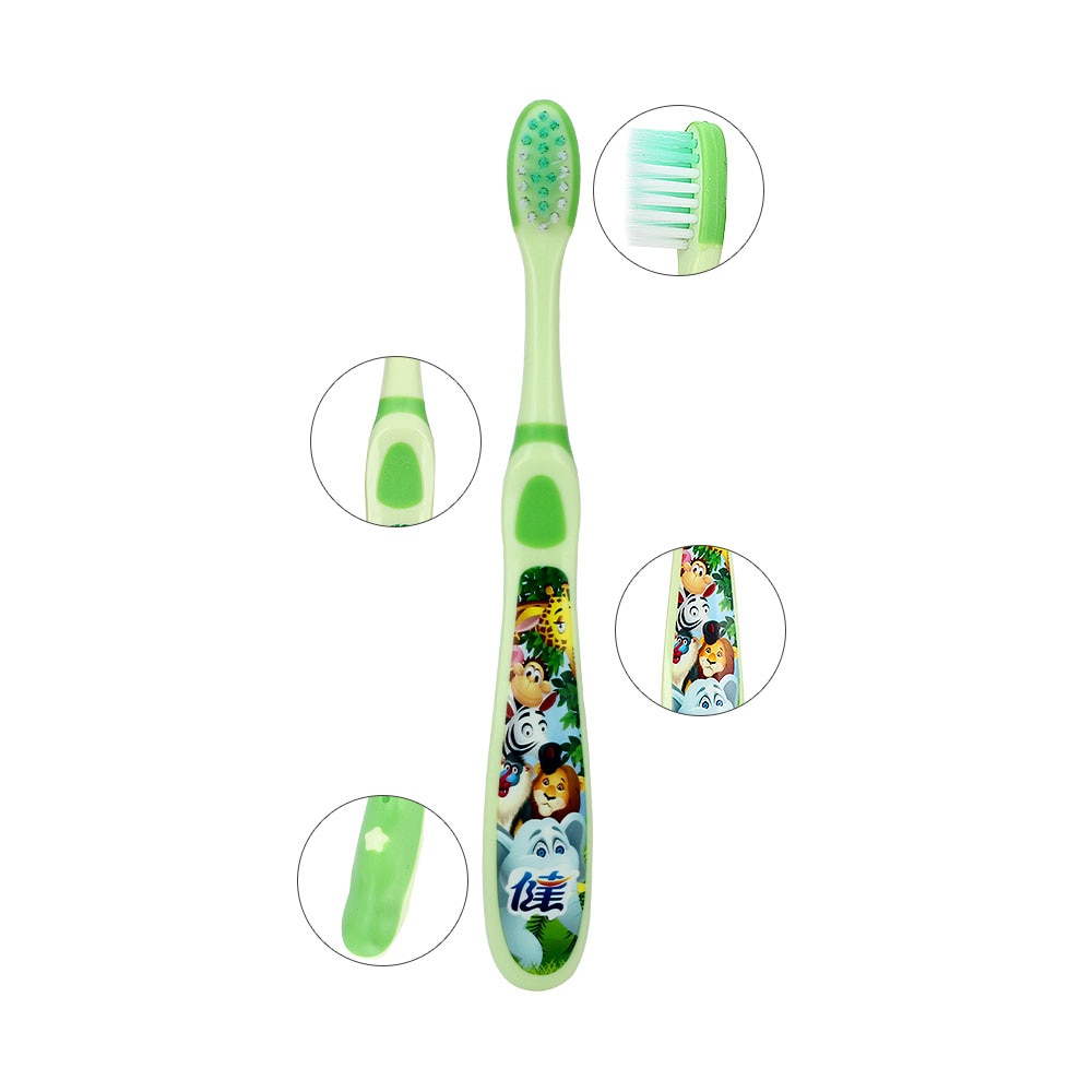 4pcs Children Cartoon Pattern Toothbrush Dental Double Ultra Soft Teeth Tooth Brush for Boys and Girls Kids Tongue Cleaner