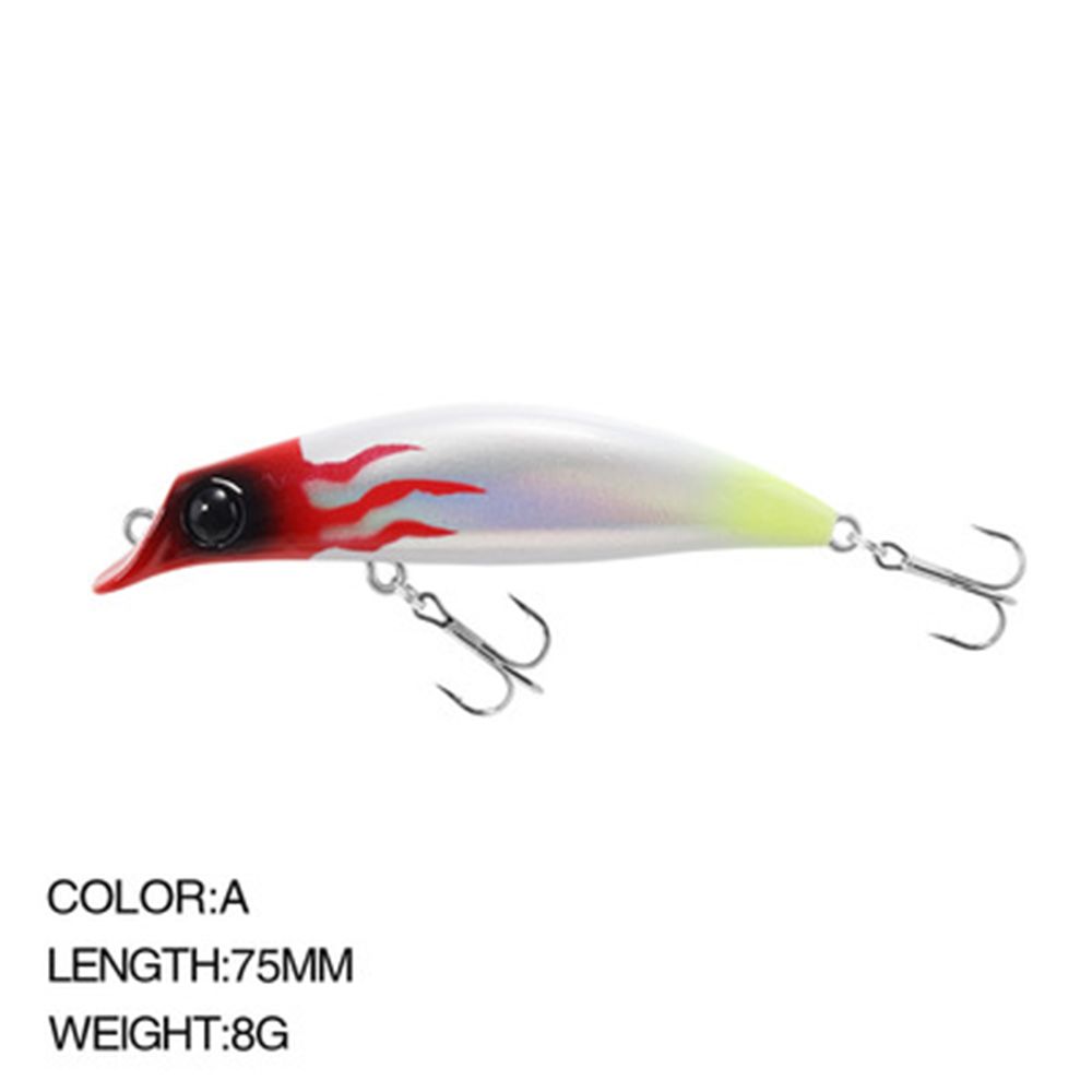 Richiamo di pesca Pesi popper 8g 75mm Mino Affondamento Whopper Esche da traina Luccio Spigola Attrezzatura per pesci Esche artificiali Accessori per la pesca: bianca