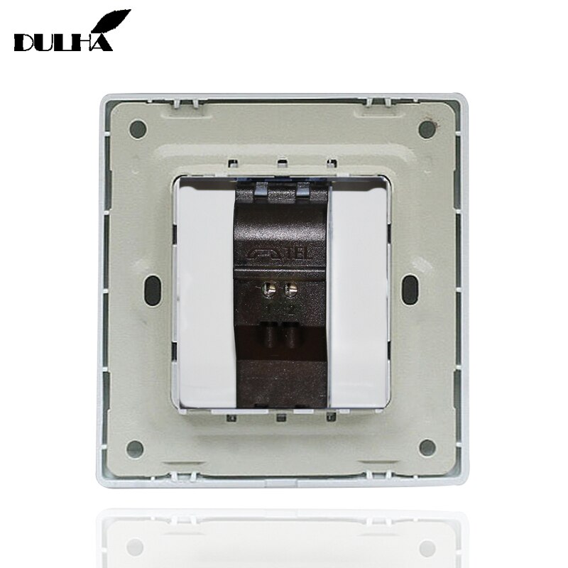 Telephone RJ11 Wall Socket Brushed Aluminum Satin Metal Panel UK US EU Standard Wiring Phone Electric Tel Port Jack Plug Outlet