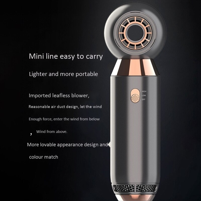 Professionele Haardroger, Bladloze Föhn Blow Dryer Voor Sneldrogend, Lichtgewicht Laag Geluidsniveau Kleine Föhn