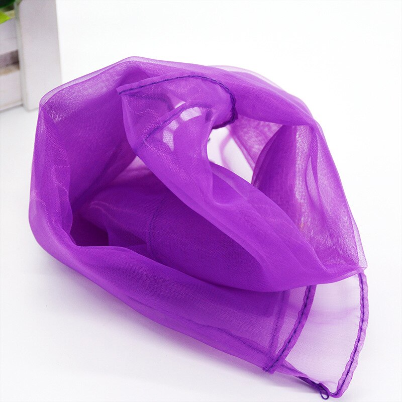 Fille Performance petits foulards danse foulards Imitation de soie petits carrés Candycolor couleur unie belle écharpe: dark purple