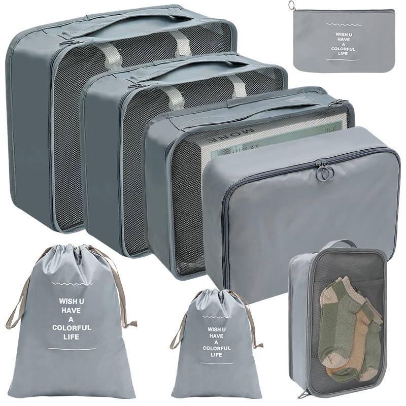 Bags for Travel Luggage Organizer Waterproof Wash Bag Clothes Bags Accessories Suitcase Organizer Storage 7/8PCS Organizer: light green