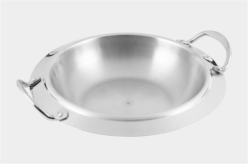 Olla gruesa de acero inoxidable para alcohol, olla seca dorada, pequeña, para restaurante, hotel, comercial, para freír