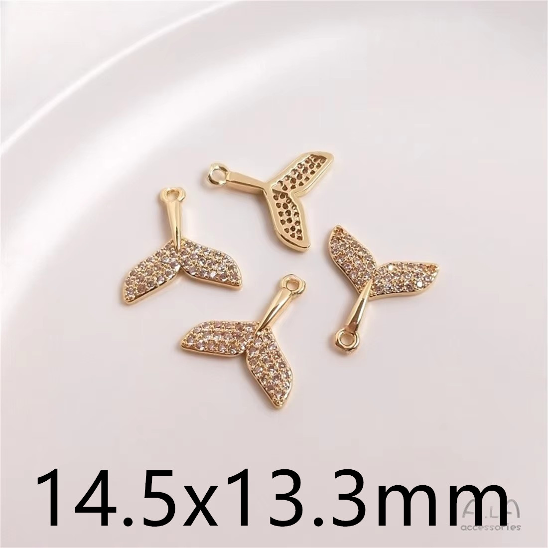 14K Vergulde Walvis Zeemeermin Staart Hanger Diy Hand Armband Sleutelbeen Ketting Oorbellen Hanger Accessoires: Antique Silver Plated