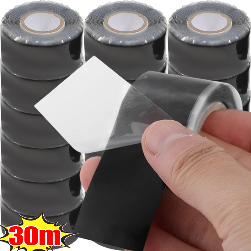 Ruban en Silicone auto-fusion 30/1.5m, bandes de réparation de fuite de tuyaux d'eau étanches, ruban d'isolation électrique pour la plomberie, cvc automobile