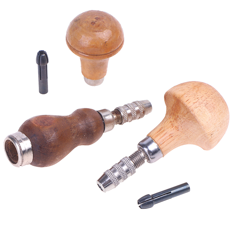 Herramientas de joyería hechas a mano, Kit de herramientas de taladro de envoltura de alambre de torsión, mango de madera con 2 mandril, tornillo de banco de joyería, práctico