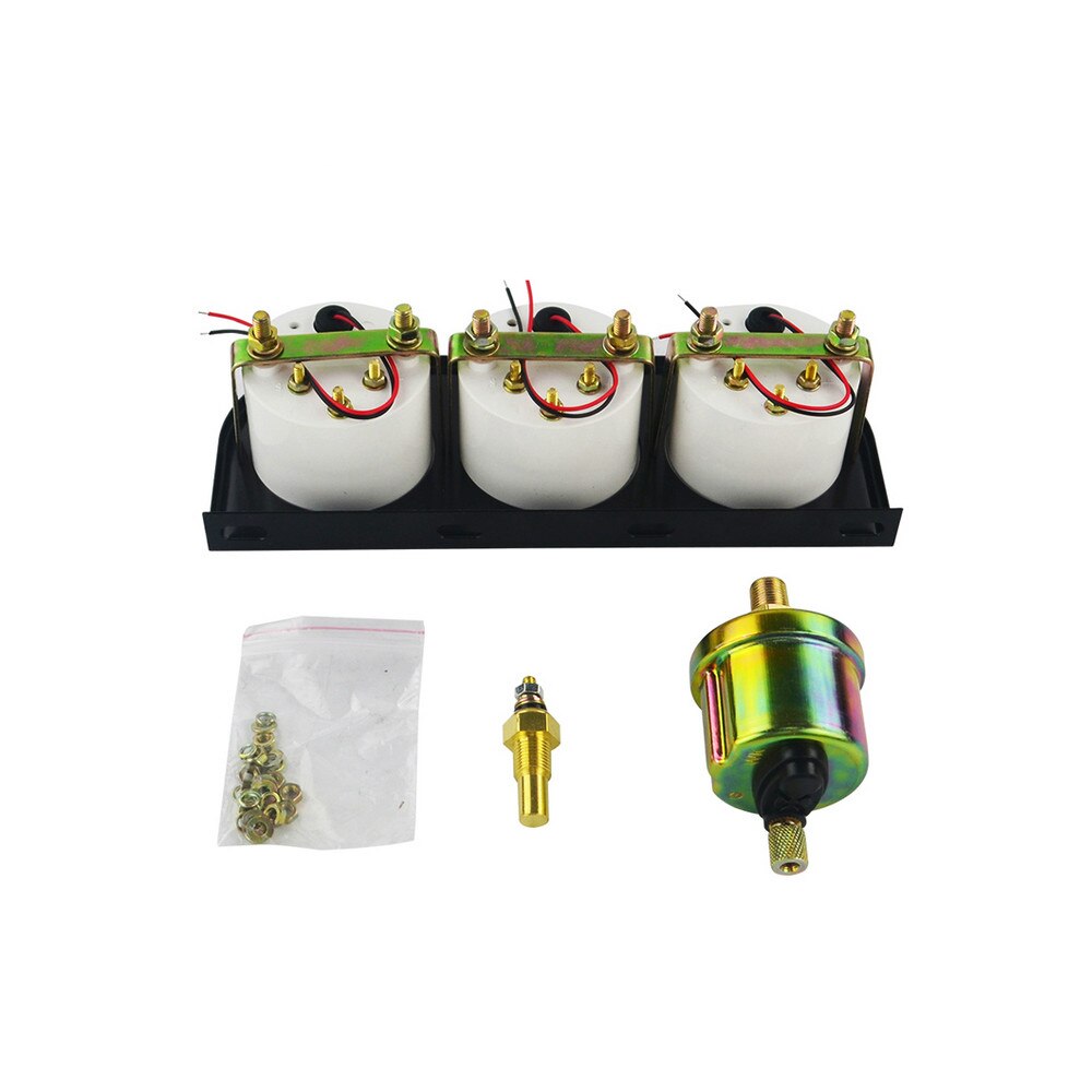 Kit 3-en-1 de 3 en 1 pour voiture, avec Triple jauge de 52mm, 2 pouces, manomètre de pression d'huile, température de l'eau, Volt et capteur