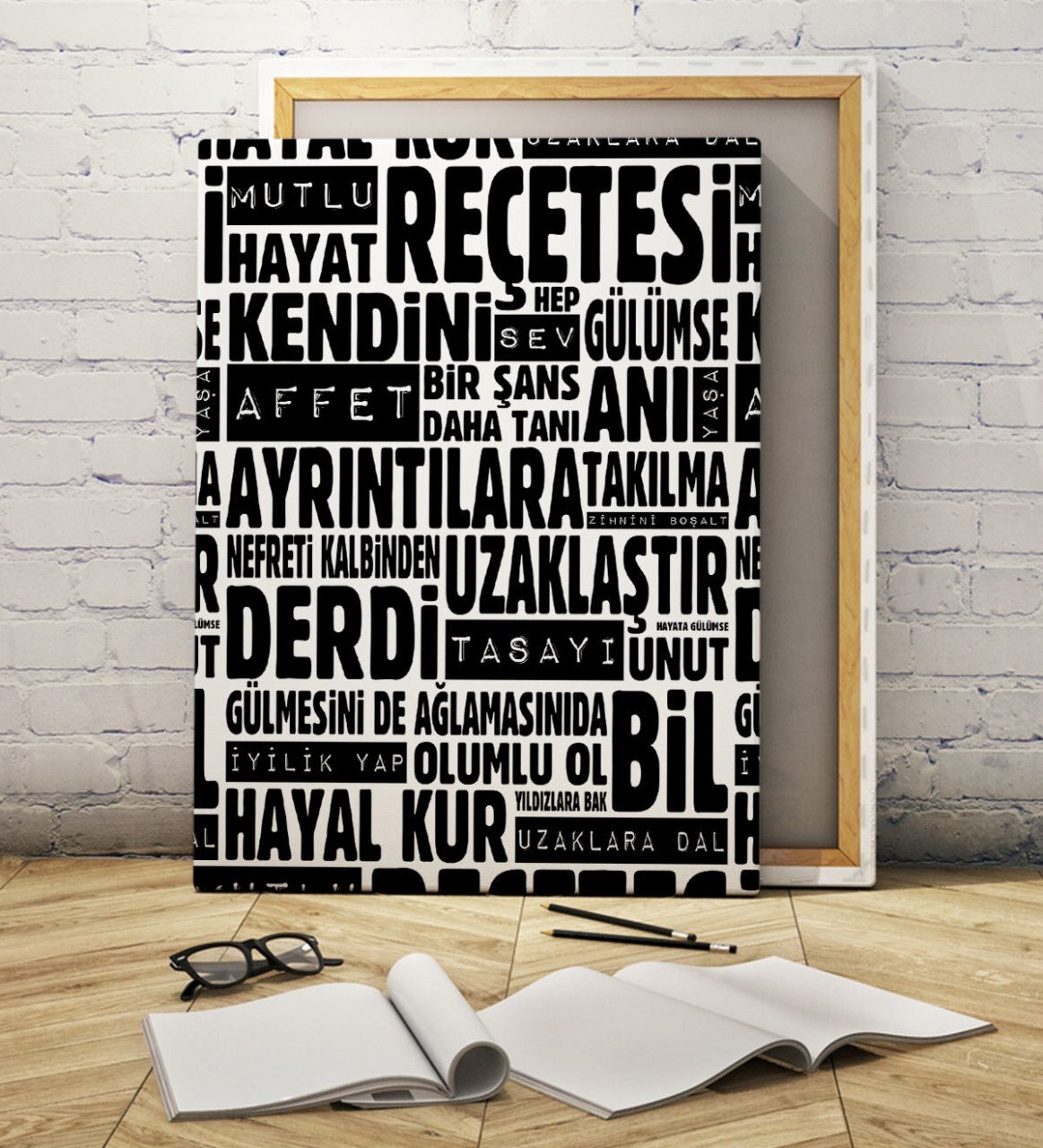 Gelukkig Leven Recept Canvas Print (50X70 Cm.) 1 Woondecoratie Speciale Home Office Business Plaats Kosteneffectieve: Default Title