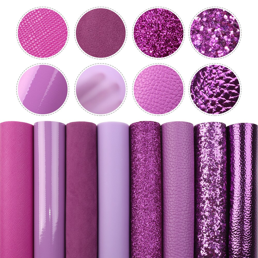 20*33cm Purple Faux Leather Fabric Frosted Glossy Leather A4 size DIY Bow Bags Material Vinyl Fabric,1Yc14810