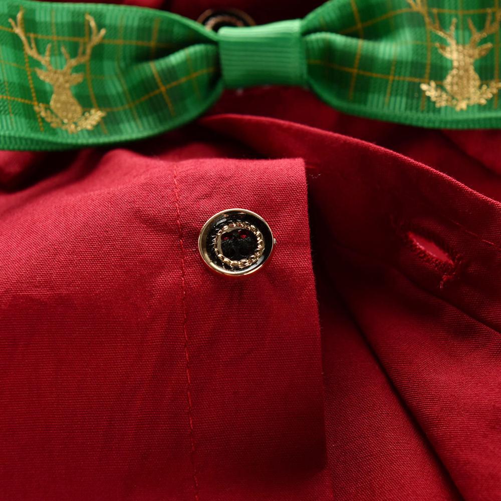 Jongen Baby Kerst Strikje Pak Kleur Rood Groen Formele Gentleman Kleding Kinderen Baby Katoenen Lange Mouwen Shirt