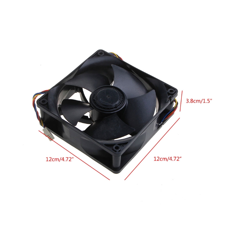 Ventilador de ordenador de alta velocidad, 6000RPM, 120mm, 12cm, PWM, CFM, W12E12BS11B5-07, 120x120x38 CC, 12V, 1.65A, 4 cables, 4 pines, bola Dual Y98A