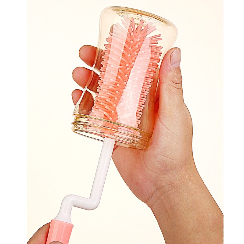 3Pcs Siliconen Fles Borstel 360 Graden Fopspeen Cup Tepel Schoonmaken Borstels