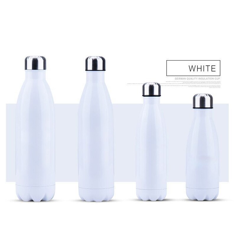 1 Pcs 500/750/1000 Ml Double-Wall Insulated BPA Free Water Bottle Stainless Steel Vacuum Thermos Tea Portable Accessory: white 1000ml