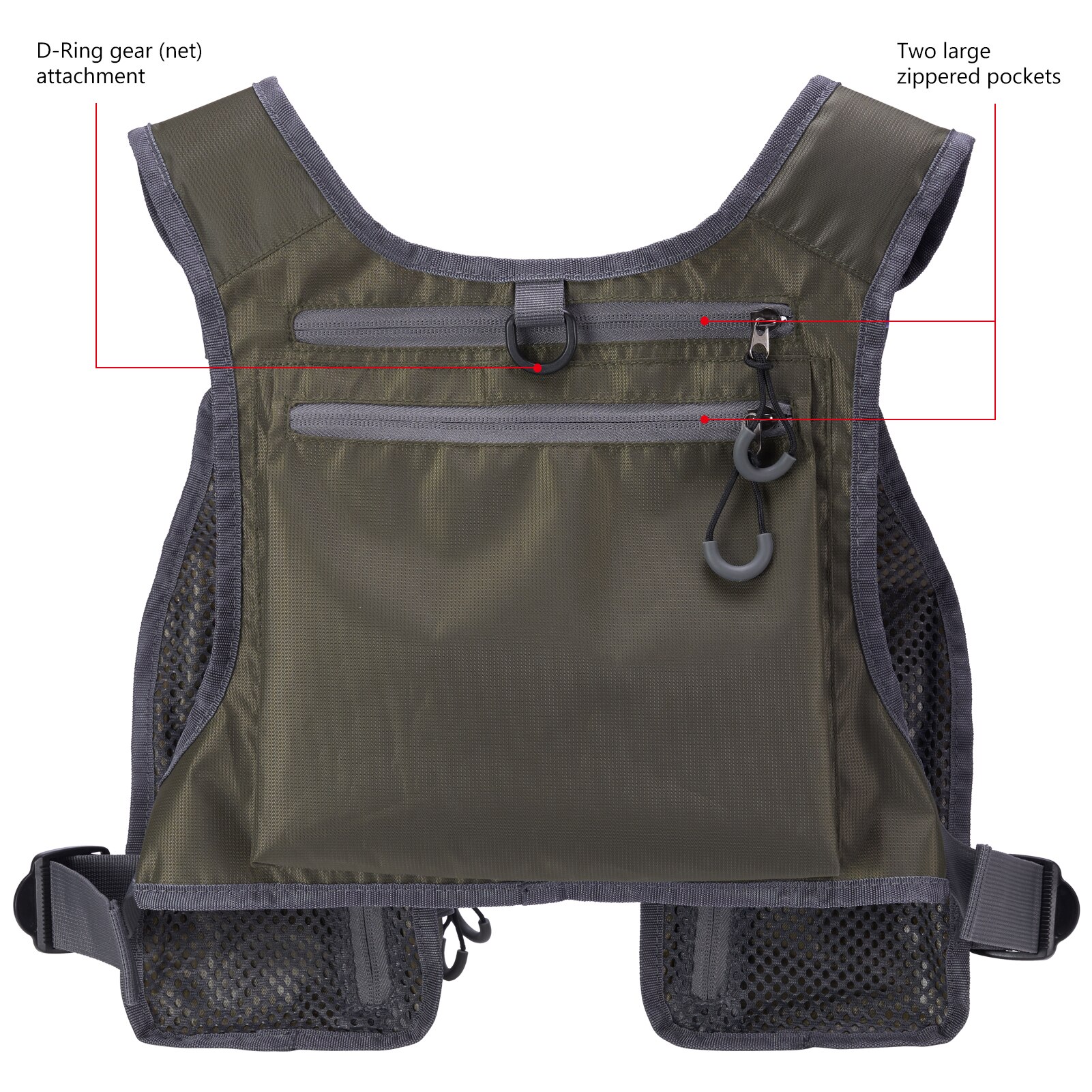 Bassdash FV08 Ultralichtgewicht vliegvisvest voor mannen en vrouwen Draagbare borsttas One Size Fits Most