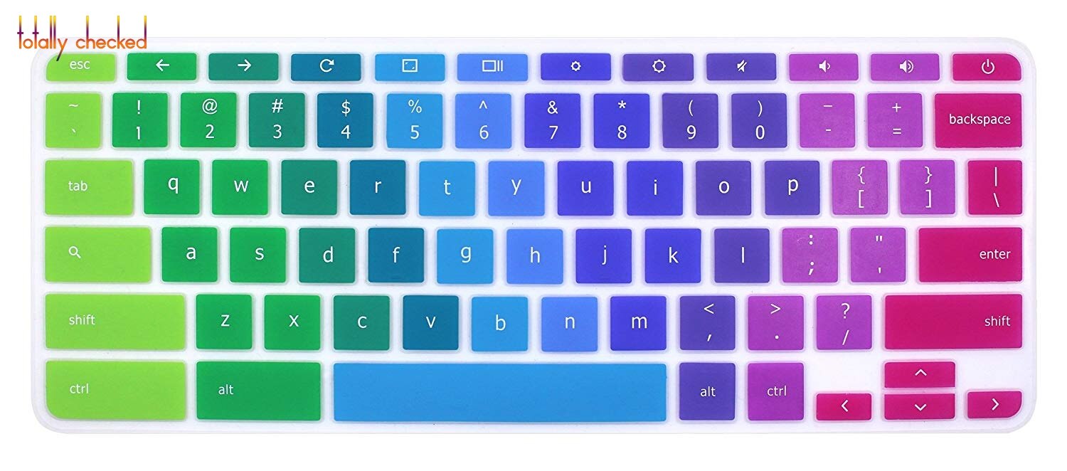 For 11.6&quot; Lenovo Chromebook C330, Lenovo Flex 11 Chromebook Laptop Keyboard Cover Skin for 14&quot; Lenovo Chromebook N42 N42-20: rainbow
