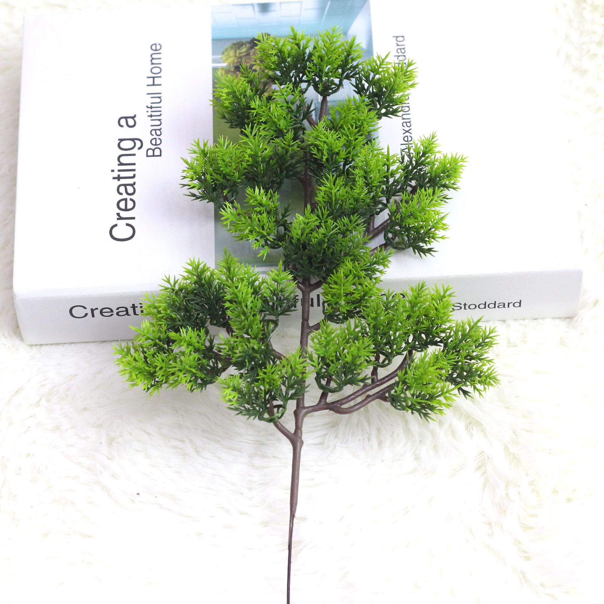 1PC powitanie sosna cyprys sztuczne rośliny dekoracja stołu na balkon restauracja roślin ściany DIY układ dekoracji: zielony