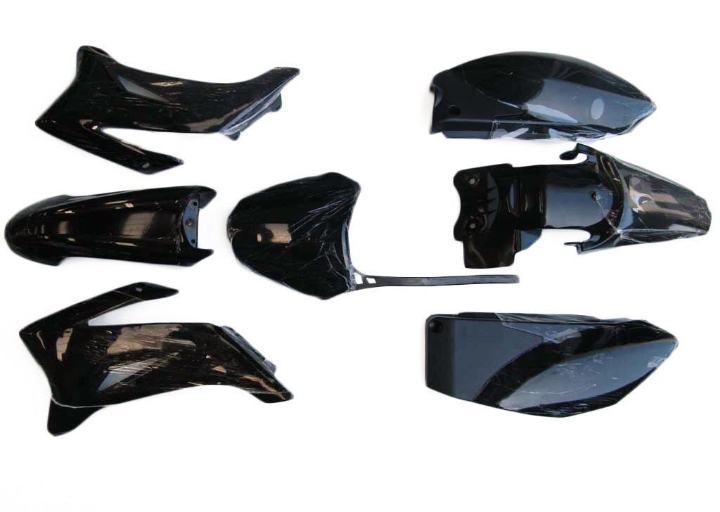 Abs fairings plast kroppsdeler til yamaha ttr 110 ttr 110e 110cc skitt gruve sykkel komplett svart: misligholde tittel