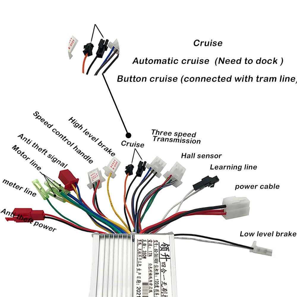 Jrahk Elektrische Scooter Controller 36V 48V 350W Borstelloze Dc Motor Speed E-Bike Voor Fietsen Accessoires