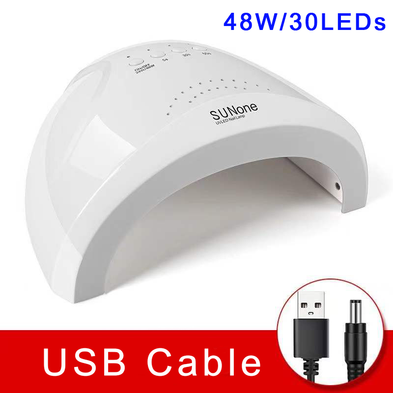 Lámpara UV LED para secado de uñas, lámpara secadora de uñas con luz de 120W/48W, para secado de barniz de Gel, con 30 Uds. LED, secado rápido, máquina para uñas con fondo de pies: sunmini-6w-white