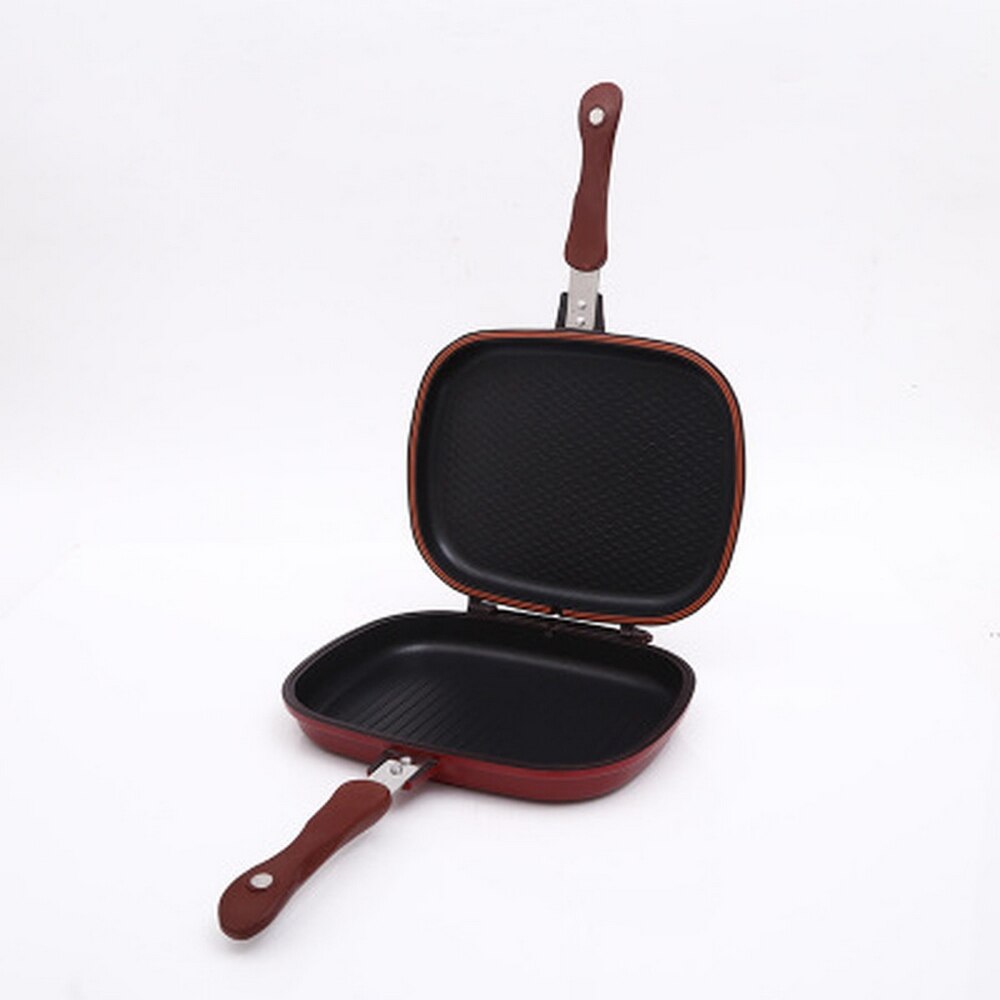 1PC Double-Sided Grill Frying Pan Square Shape Non-Stick Pan Baking Steak Frying Pans 28cm Kitchen Cooking Tools
