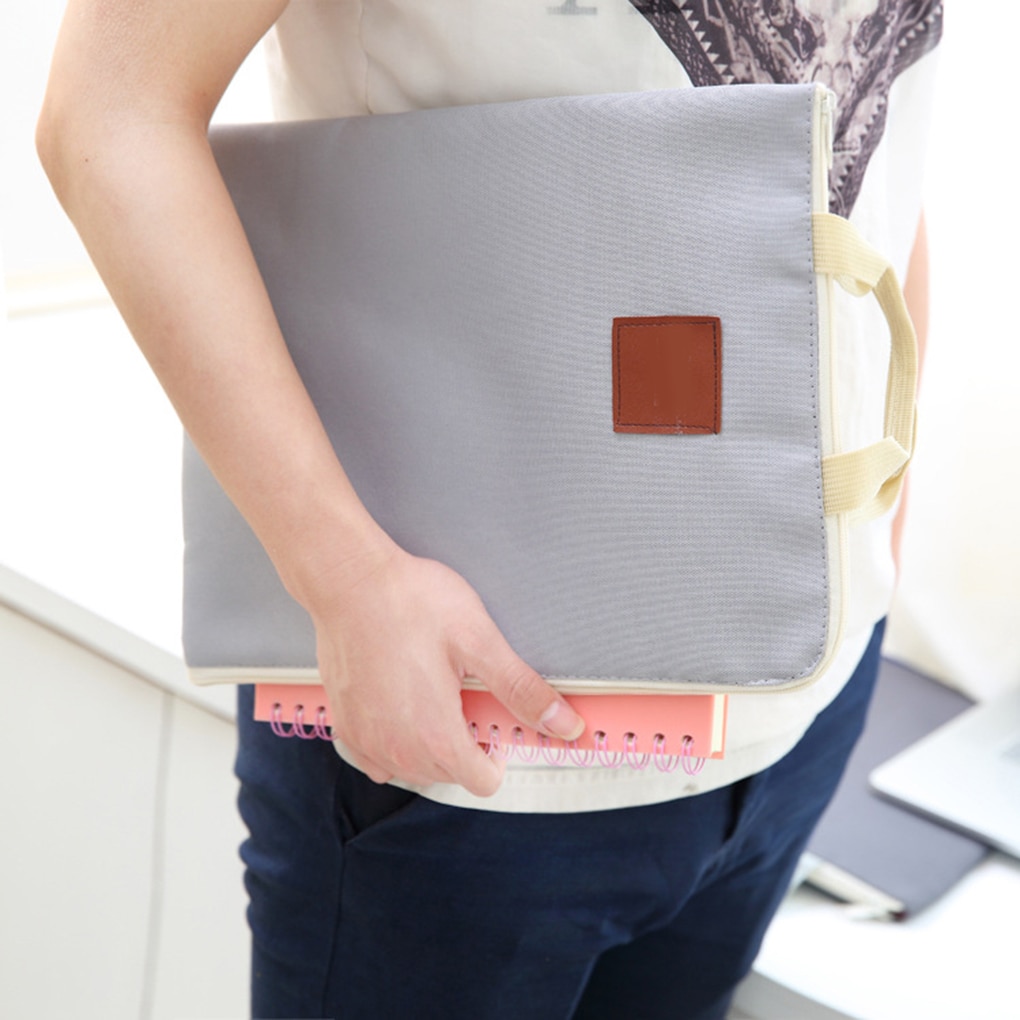 Solid  a4 stor kapacitet dokumentpose forretning dokumentmappe opbevaring fil mappe sag til papirer 13 tommer ipad laptop notebook
