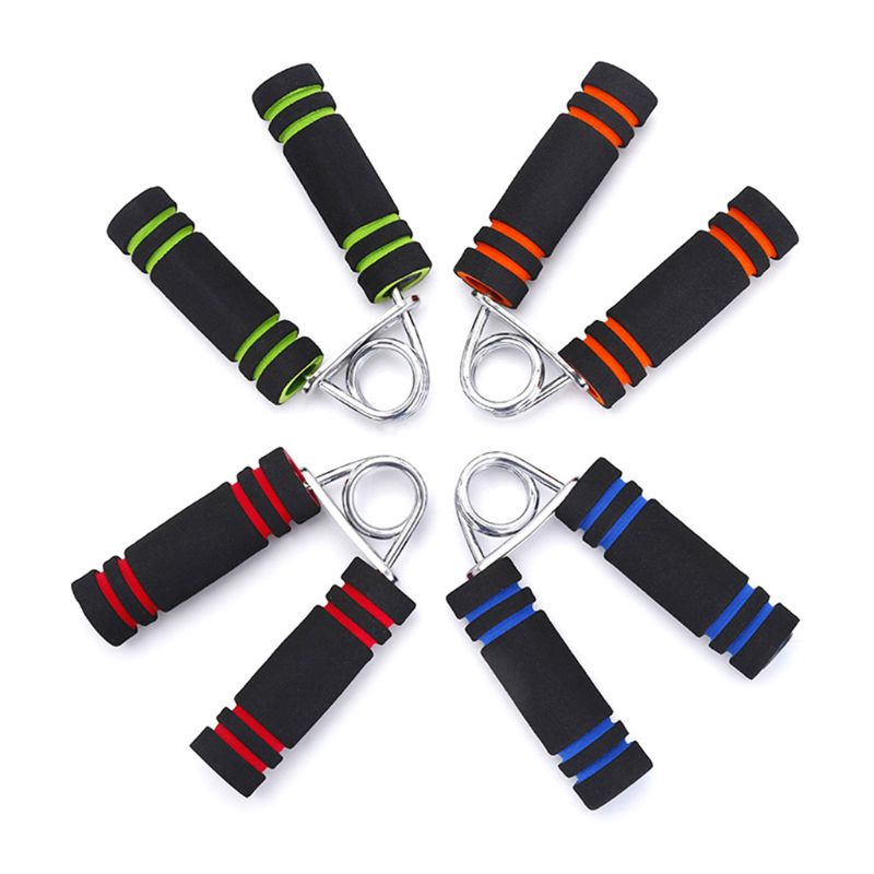 4Pcs Metal Spring Hand Grip Finger Strength Exerciser Sponge Forearm Train Kit M0XD