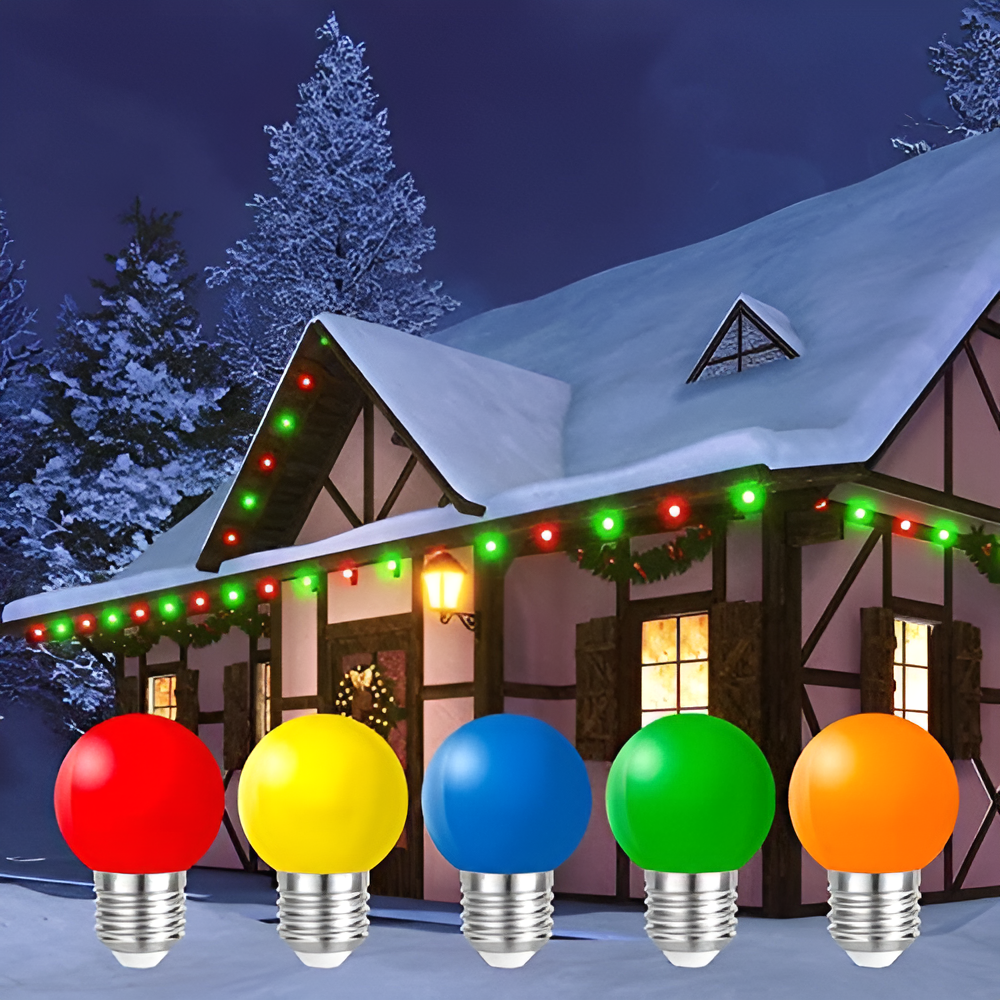 Farvet led-pære  e27 220v g45 3w 6 farver rgb-lampe led-lampe dekoration julelamper husholdningspære