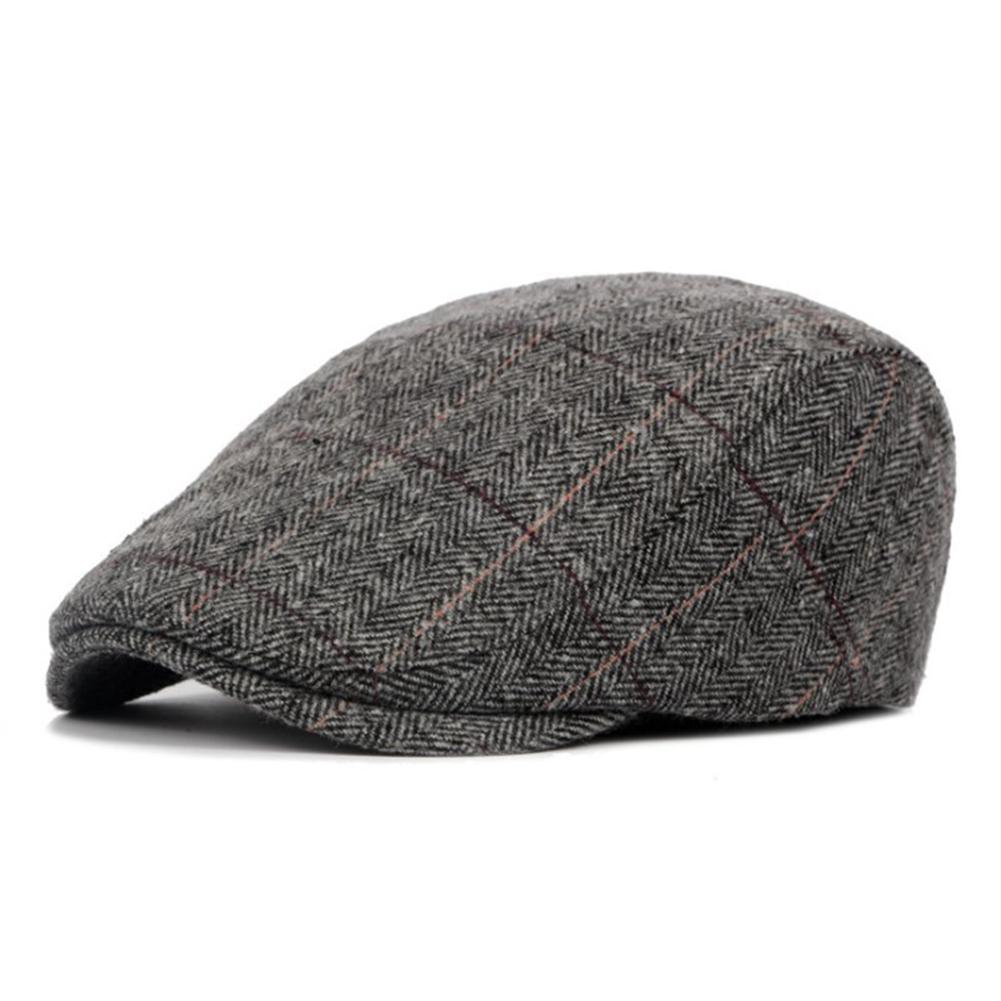 Oude Man Cap Baret Herfst En Winter Hoed Klassieke Plaid Wollen Baret Engeland Klassieke Plaid Baret Oude Plaid Cap Baret klassieke Plaid