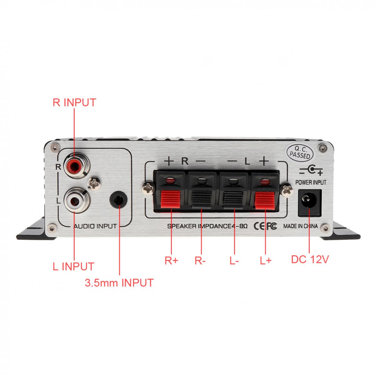 LP-2020A 20W X 2 2CH DC12-13.5V Stereo Class-d Digitale Audio Versterker Hi-Fi Stereo Eindversterker Met Over-Huidige Bescherming