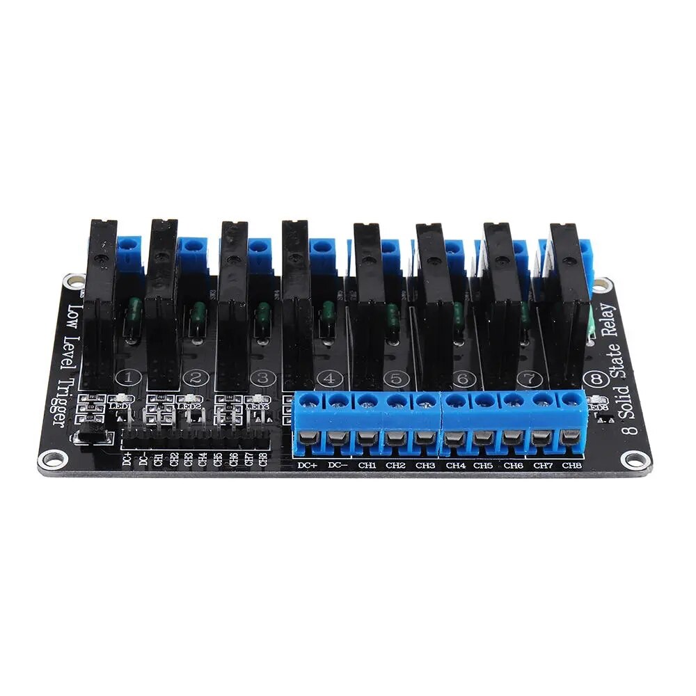 Relé de estado sólido de 5V y 8 canales SSR, bajo activador por flanco, módulo de relé de 2a y 240V para Raspberry Pi