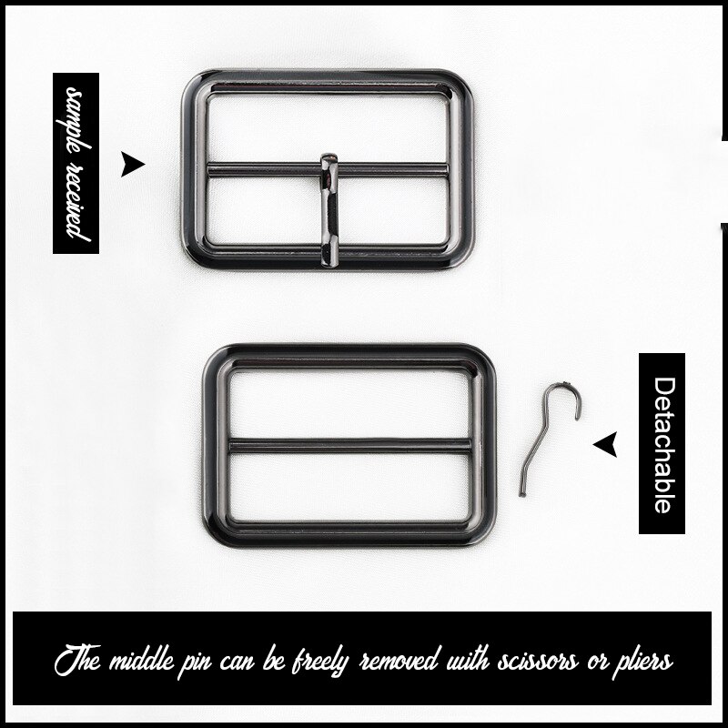 Hebilla de Metal en forma de I para cinturón de ropa, hebillas de ajuste de puño de cintura de abrigo de Color, traje, vestido decorativo, 2 unids/lote