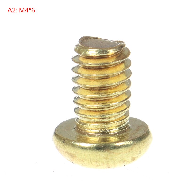 10Pcs M4 Copper Machine Screws Machine Pan Head Brass Screws: A2