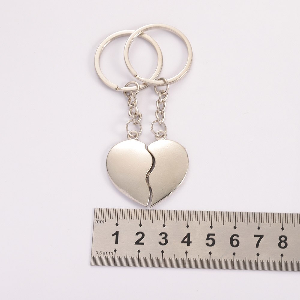 MINGXUAN 1 Paar Paar Keychain Schlüssel Silber Überzogene Korea Romantische Liebhaber Liebe Schlüssel Kette Souvenirs Valentinstag C411