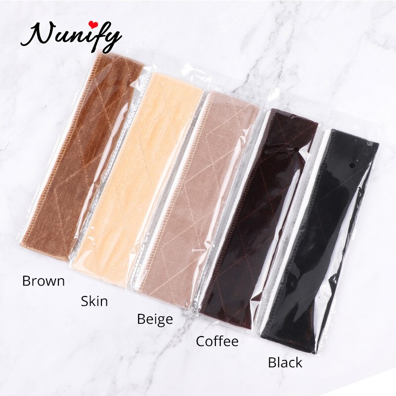 Nunify – bande de maintien pour perruque en velours pour femme, 1 pièce/lot, réglable, noir, Beige, café, brun