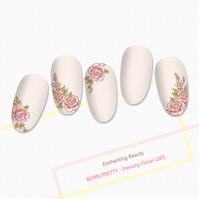 Født smuk nail art stempel skabelon blomst blonder geometri billeder stål nail art stencil blomstertema manicuring