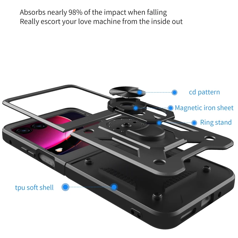 Armor Shockproof Case Voor Motorola Razr 50 40 Ultra Moto Razr + Plus 2024 2023 Cover Met Ring Magnetische houder Coque Fundas