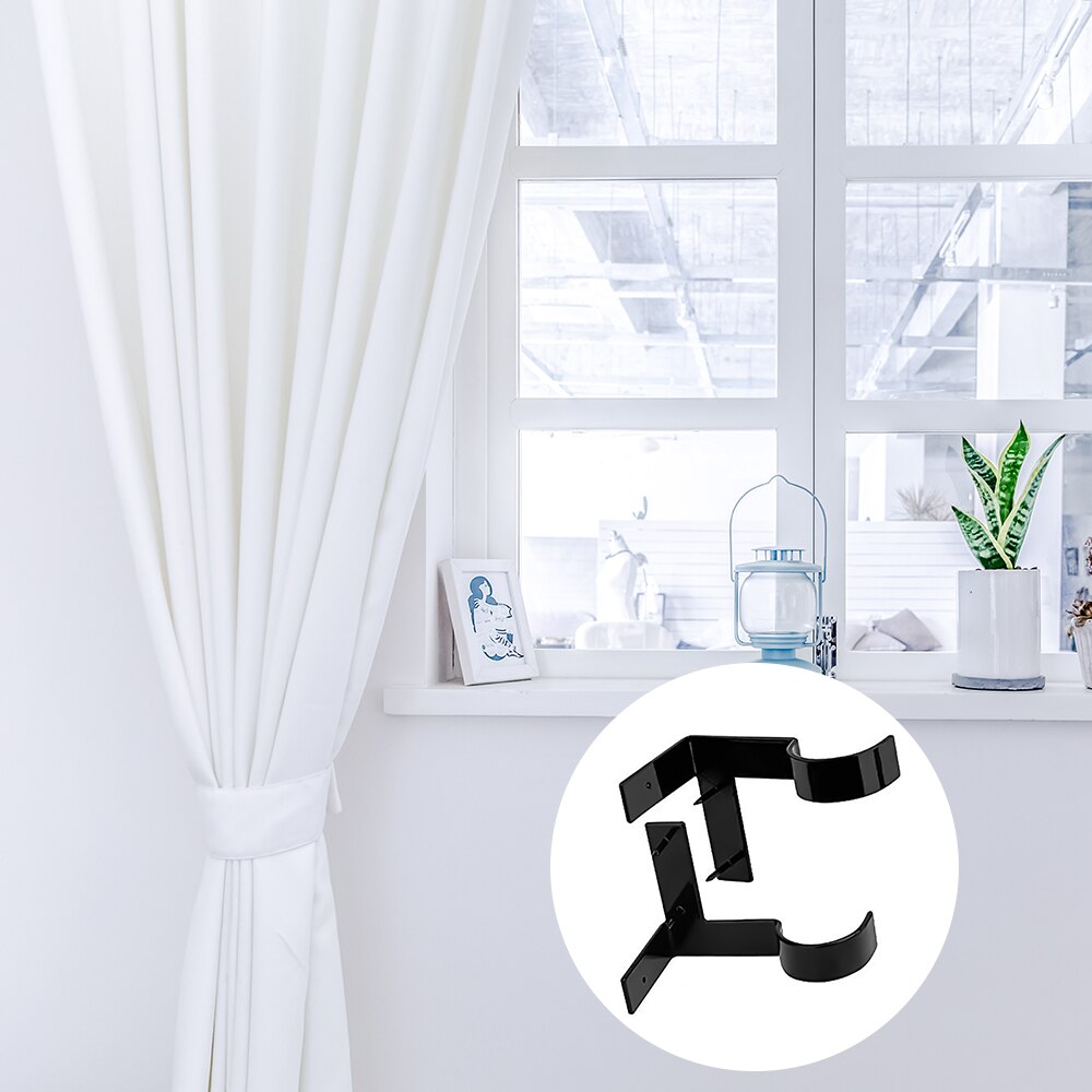 2pcs Bracket Hang Curtain Rod Holders Tap Right Into Window Frame Rod