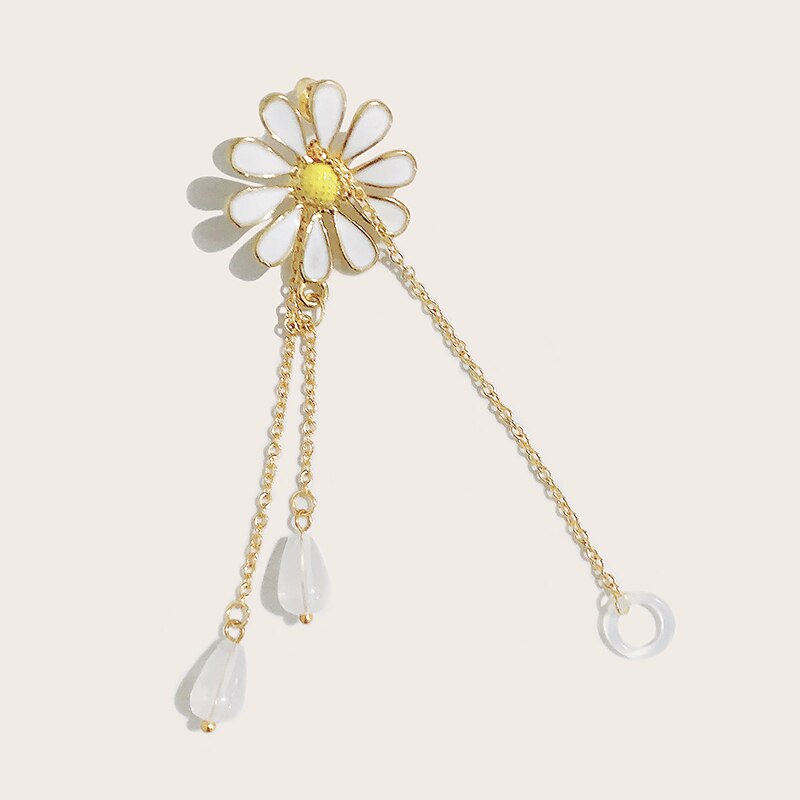 Pendientes de cuerda antipérdida con orejas de girasol para niñas, auriculares inalámbricos con Bluetooth, de Metal,