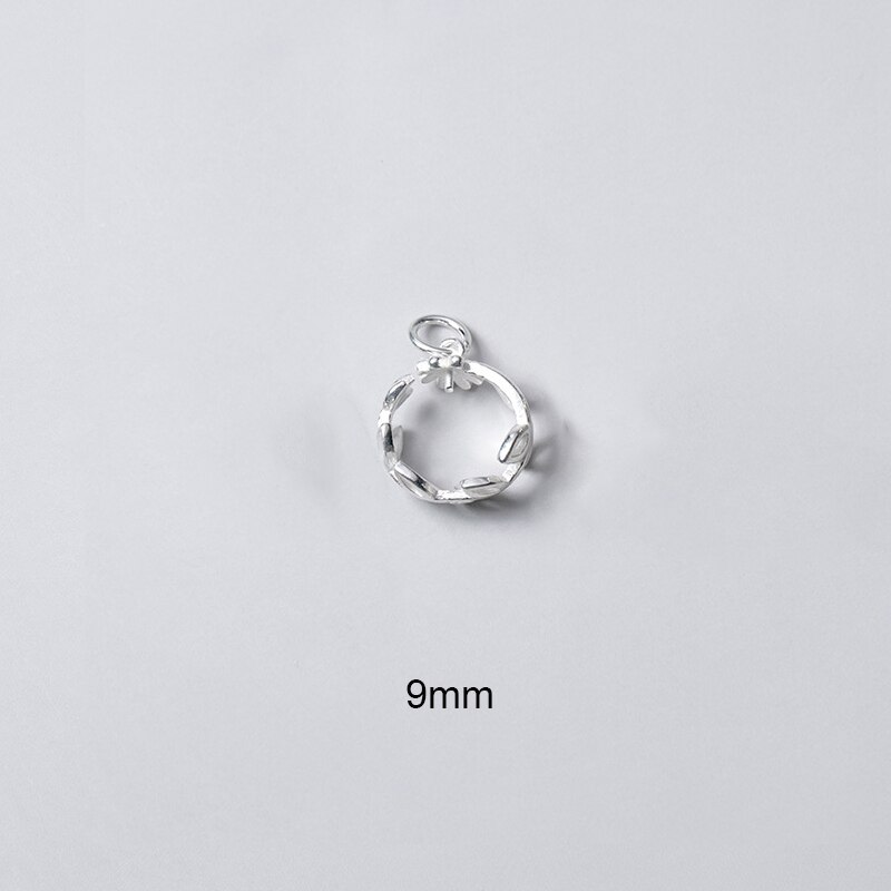 Meetsoft modisch 925 Sterling silber thailändisch blätter hohlanhänger spezial für diy handgefertigte halsketten dekoration schicke accessoires: Weiß 9mm