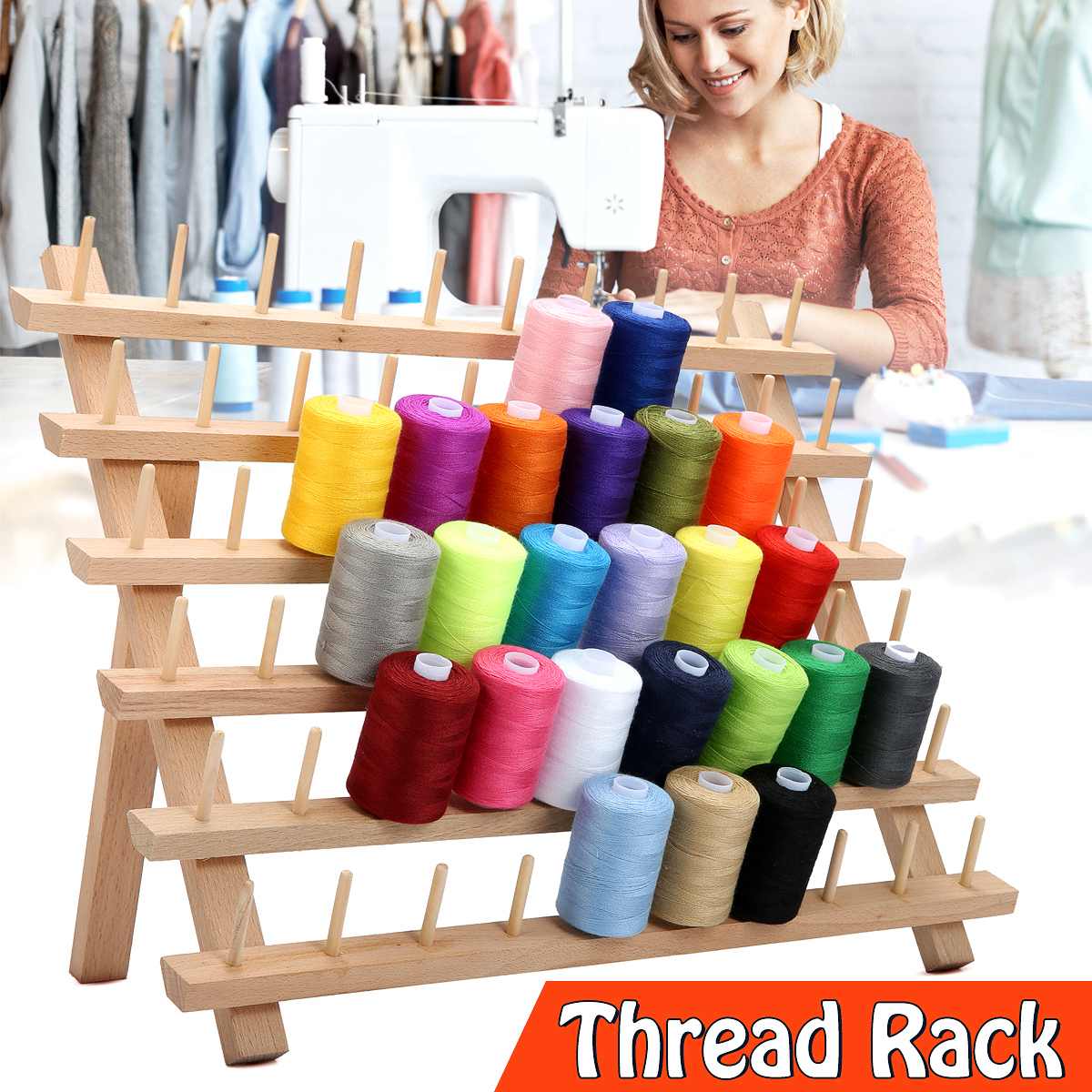 Wood Thread Tailor Rack Spools Thread Rack Wooden Thread Rack Spool Sewing Thread Rack Spool Organizer Sewing Storage Holder