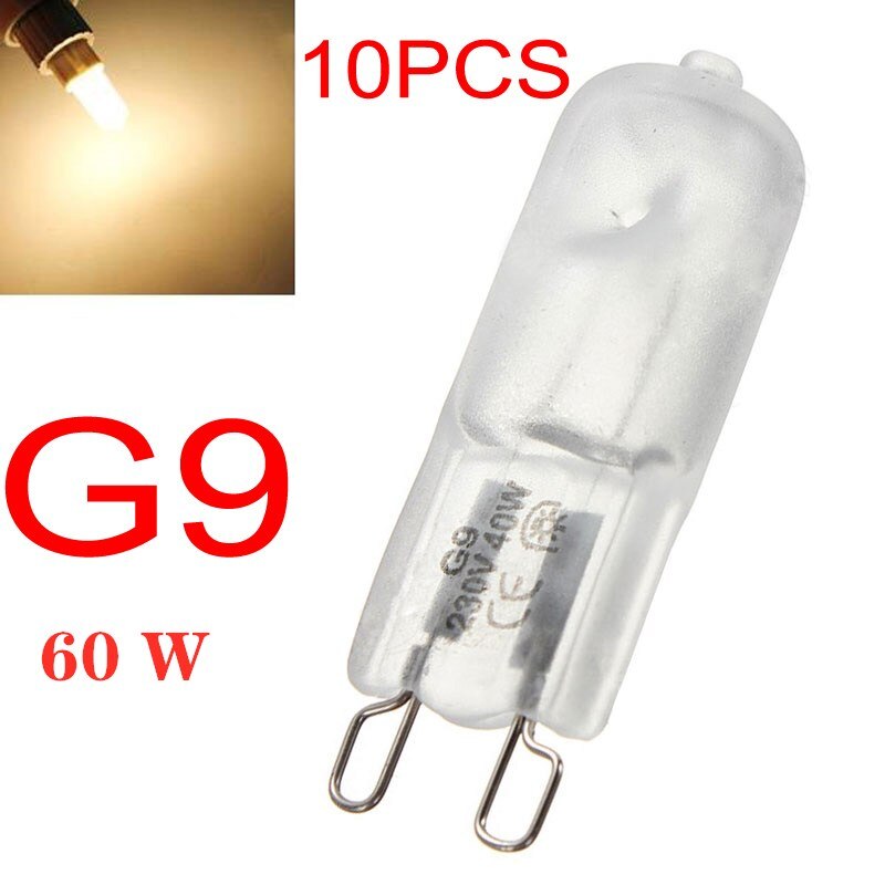 10Pcs G9 Halogeen Lampen 230-240V 25W/ 40W Frosted/Transparant Capsule Case led Lampen Verlichting Warm Wit Voor Thuis Keuken: 60W Frosted