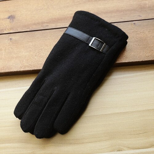 Mens Merino Wolle Handschuhe Winter Touchscreen 80% Merino Wolle Handschuh Bildschirm berühren Mens Verdicken Thermische Wolle Winddicht Warme Handschuhe: Schwarz A ( 1 Paar )