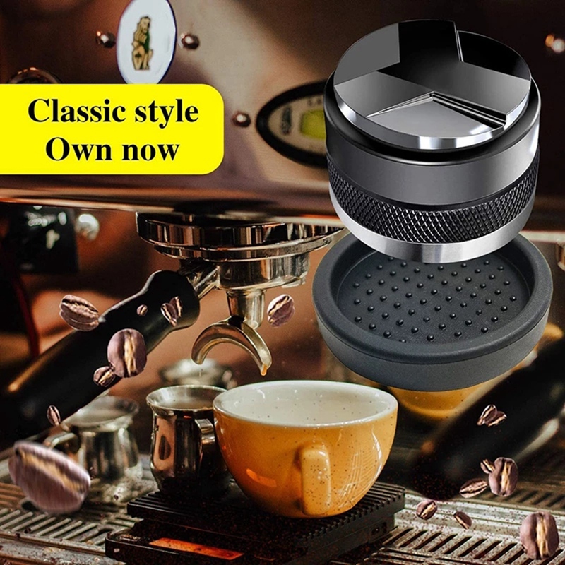 Distribuidor y Tamper de café de 51mm, 51mm para Delonghi dedicada portafiltro con alfombrilla de silicona, profundidad ajustable