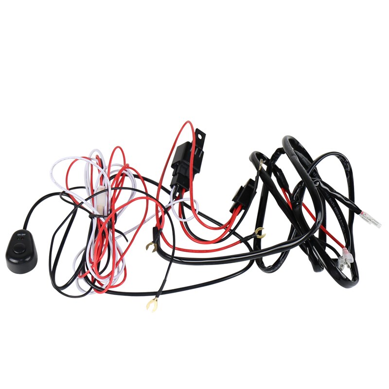 Kit de harnais de câblage de voiture 12V 40A | Kit universel de faisceau de antibrouillard de voiture, métier à tisser pour la barre lumineuse de conduite du travail avec fusible et interrupteur relais