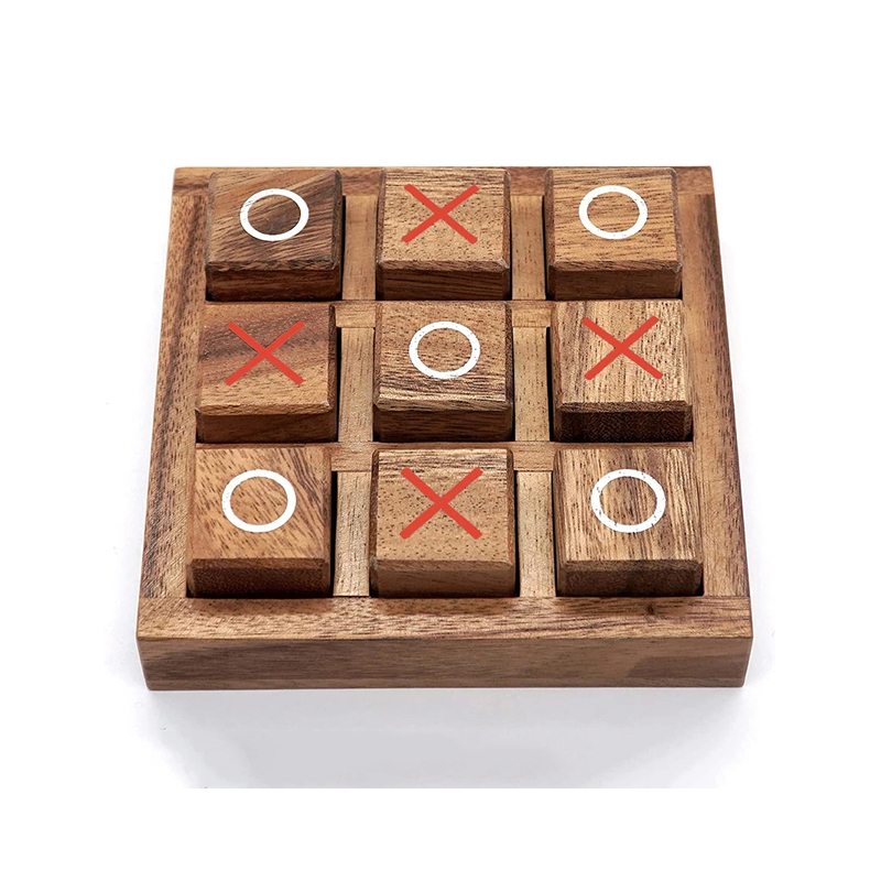 Tic Tac Toe Holz Xo Schach Brettspiel 3D Puzzle Brain Teaser Spaß Logik Herausforderungen Erwachsene Kinder Lernspiel zeug: Default Title