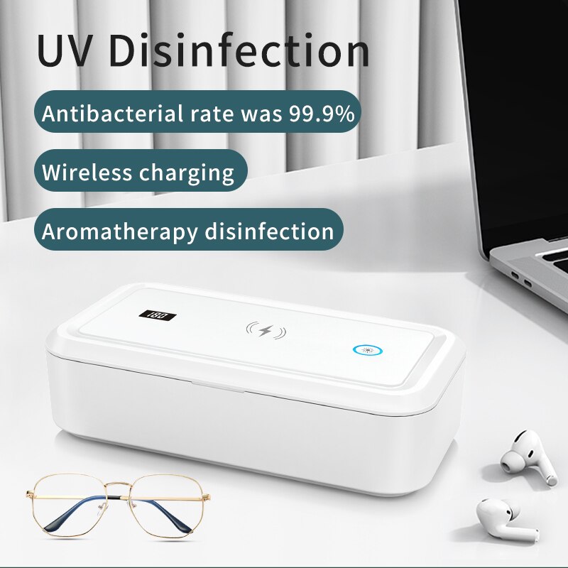 UVC Light Sterilizer Box With Wireless Charger Ultraviolet Phone UV Sterilizer Box UVC Disinfection For Phone Toothbrush