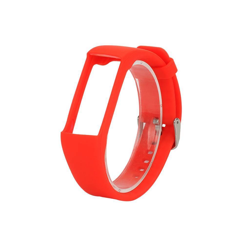 Correa de silicona para muñeca, repuesto de correa de silicona con hebilla para Polar A360 A370: Red