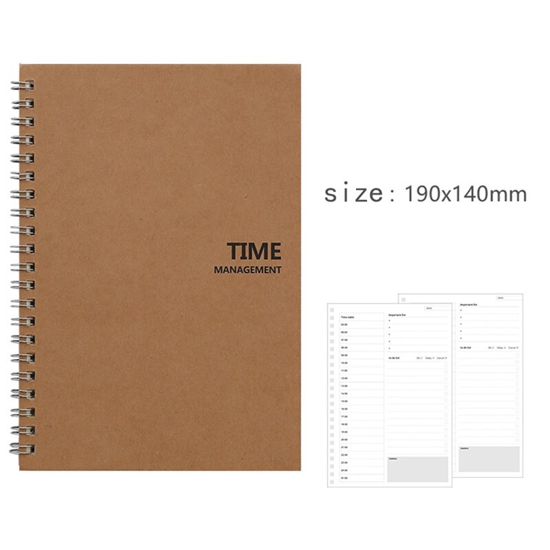 Daily Weekly Monthly Planner Spiral Notebook Time Memo important to-do list Organizer Agenda Office Schedule Stationary