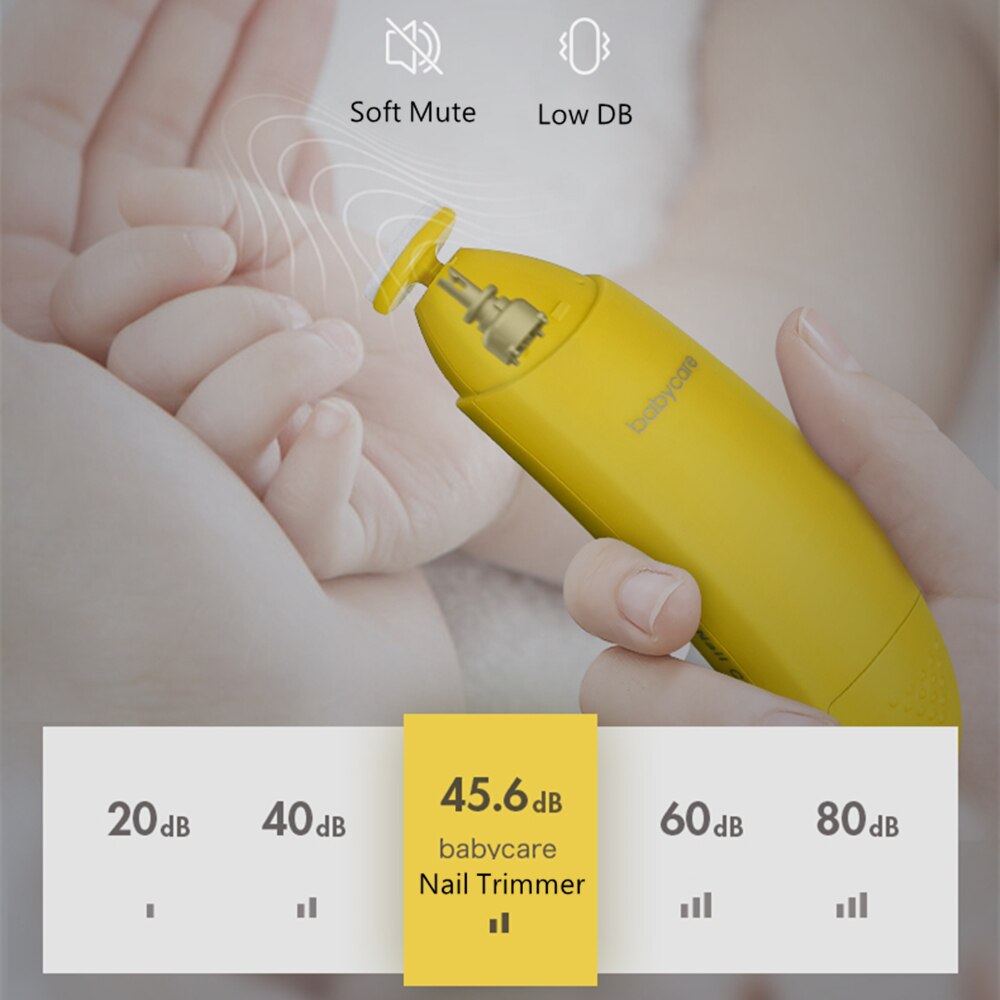 Bc babycare bærbar elektrisk baby negleklipper trimmer banan børn sikker manicure pedicure cutter saks lys negleplejesæt