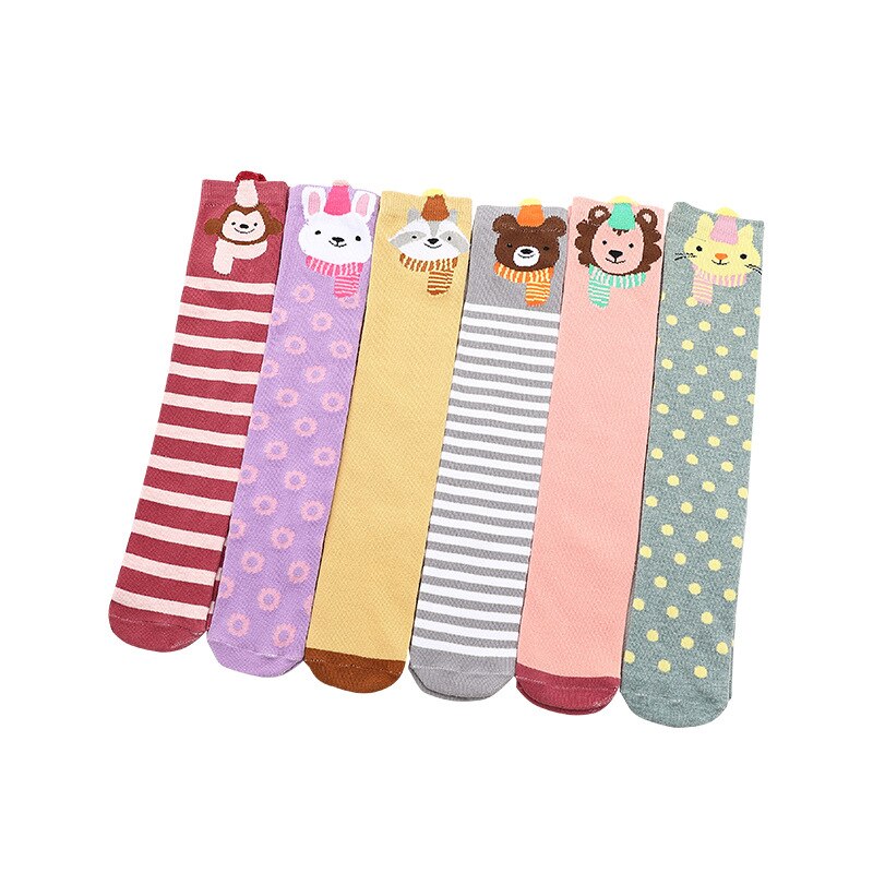 Cartoon Kousen Meisje Knie Highs Mid-Kalf Lengte Panty Dieren Kniekousen Voor Kinderen Herfst Meisje accessoires
